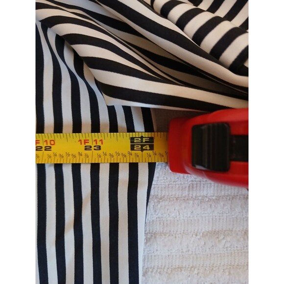 Notations Black White Striped Blouse XL Button Front Long-Sleeve Career Office - Picture 11 of 14